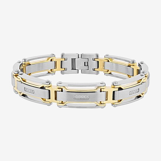 Mens Stainless Steel Solid 8 1/2 Inch Link Bracelet