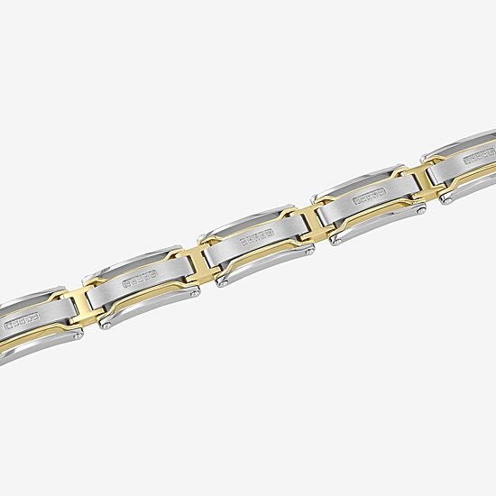 Mens Stainless Steel Solid 8 1/2 Inch Link Bracelet