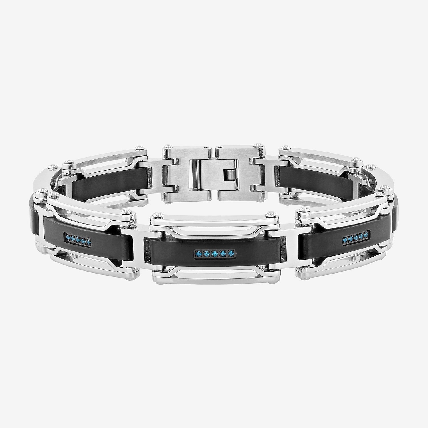 Mens Stainless Steel Solid 8 1/2 Inch Link Bracelet