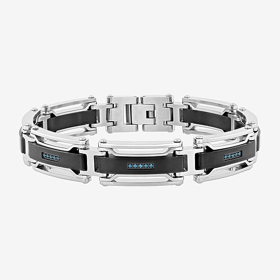 Mens Stainless Steel Solid 8 1/2 Inch Link Bracelet