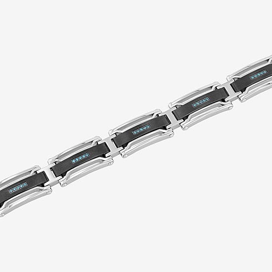 Mens Stainless Steel Solid 8 1/2 Inch Link Bracelet