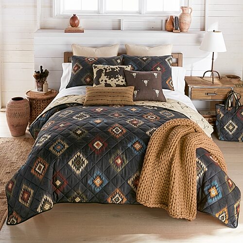 Your Lifestyle By Donna Sharp Phoenix Quilt Set, One Size, Black