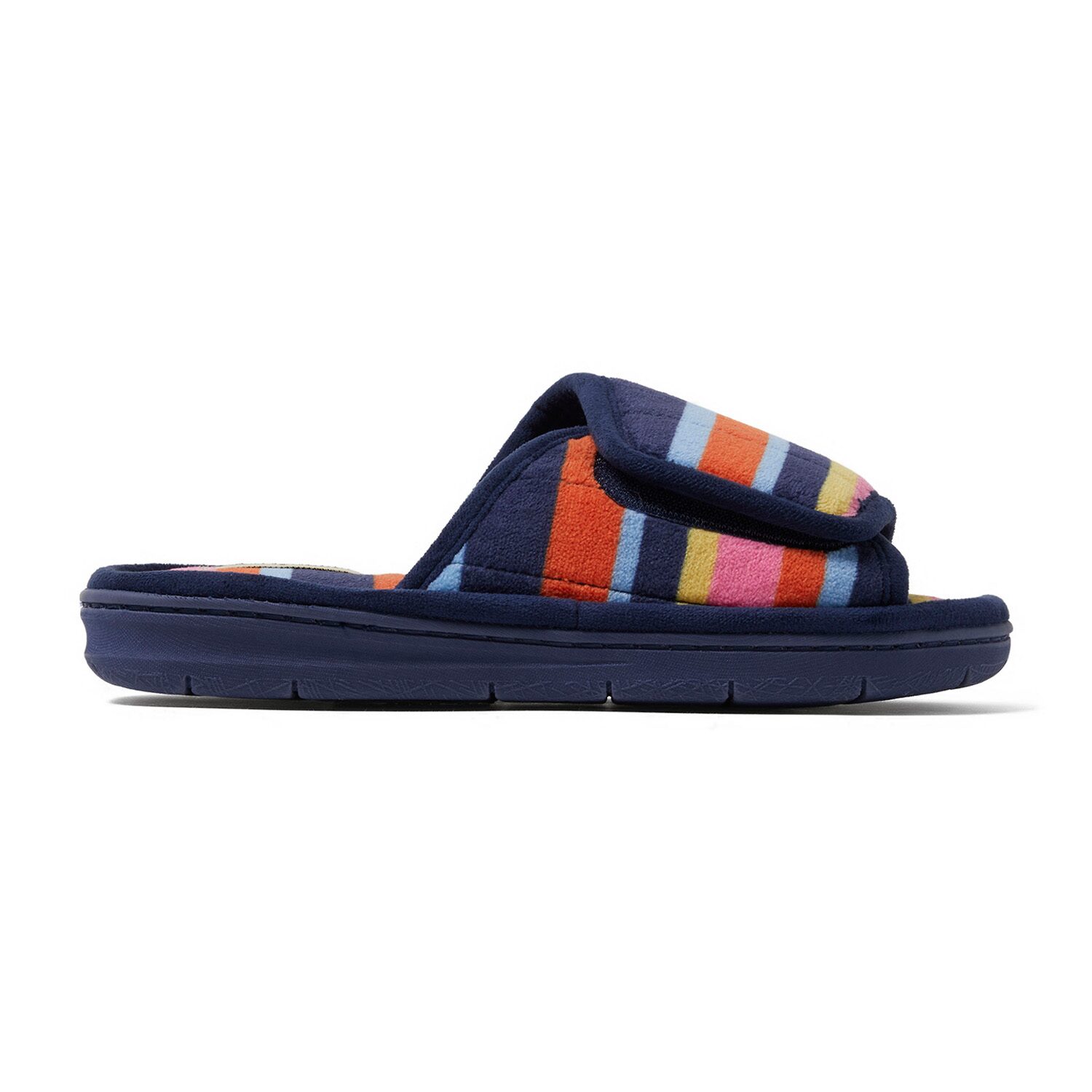 Dearfoams Mickey Terry Adjustable Slide Womens Memory Foam Slip-On Slippers