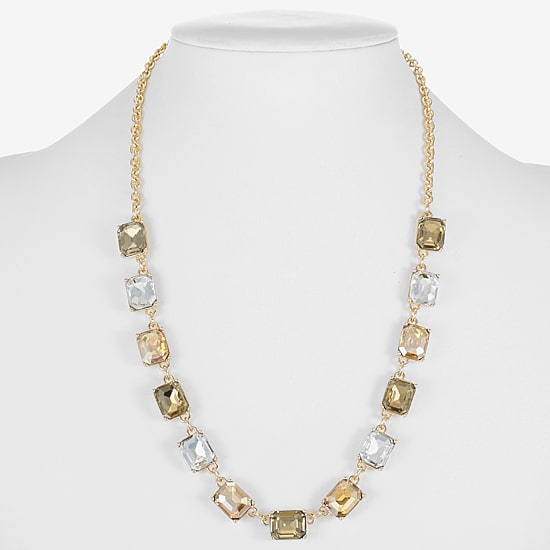 Monet Jewelry Gold Tone Womens Brown 18 Inch Collar Necklace