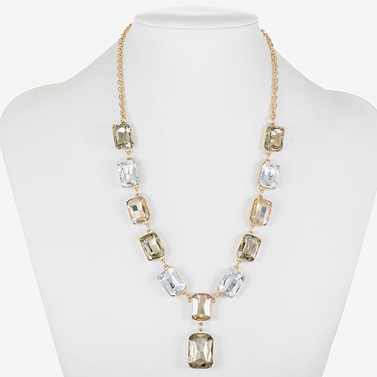 Monet Jewelry Gold Tone Womens Brown Glass 18 Inch Y Necklace