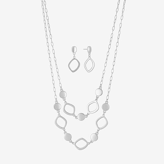 Liz Claiborne Multi Strand & Drop Earring Womens Hypoallergenic 2-pc. Jewelry Set
