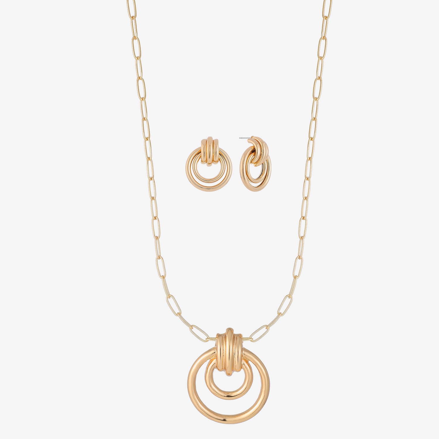 Liz Claiborne Orbital Pendant Necklace & Drop Earring Womens Hypoallergenic 2-pc. Jewelry Set