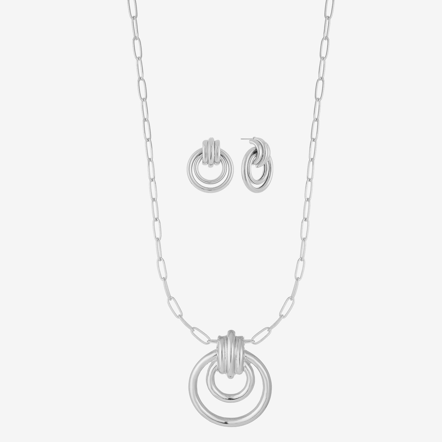Liz Claiborne Orbital Pendant Necklace & Drop Earring Womens Hypoallergenic 2-pc. Jewelry Set