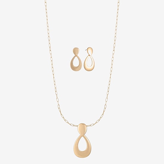 Liz Claiborne Pendant Necklace & Drop Earring Womens Hypoallergenic 2-pc. Jewelry Set