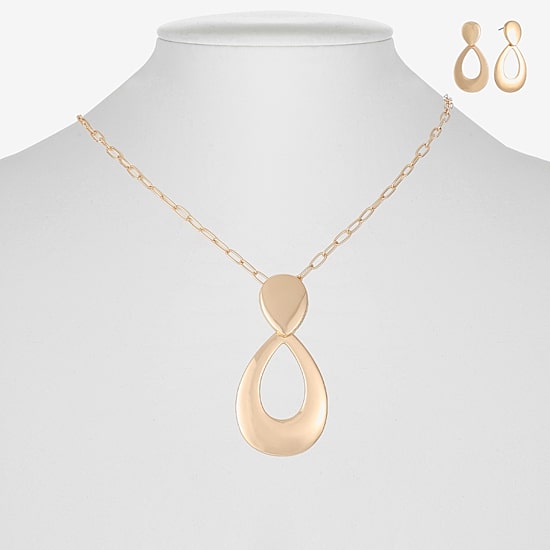 Liz Claiborne Pendant Necklace & Drop Earring Womens Hypoallergenic 2-pc. Jewelry Set