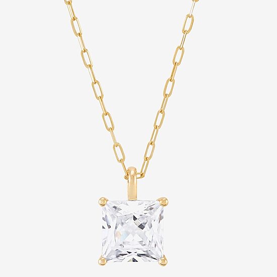 (H-I / Si1-Si2) Womens 2 CT. Lab Grown White Diamond 14K Gold Paperclip 18 Inch Pendant Necklace