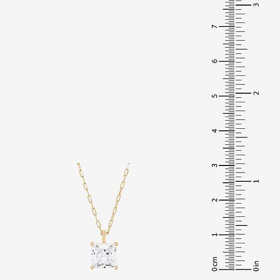 (H-I / Si1-Si2) Womens 2 CT. Lab Grown White Diamond 14K Gold Paperclip 18 Inch Pendant Necklace