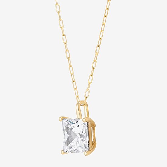 (H-I / Si1-Si2) Womens 2 CT. Lab Grown White Diamond 14K Gold Paperclip 18 Inch Pendant Necklace