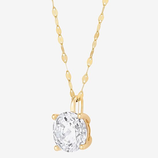 (H-I / Si1-Si2) Womens 2 CT. Lab Grown White Diamond 14K Gold Round 18 Inch Pendant Necklace