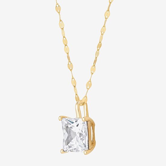 (H-I / Si1-Si2) Womens 2 CT. Lab Grown White Diamond 14K Gold 18 Inch Pendant Necklace