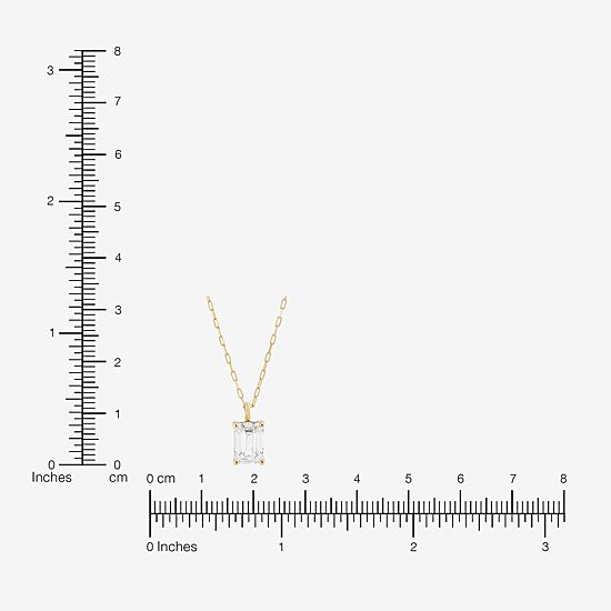 (H-I / Si1-Si2) Womens 2 CT. Lab Grown White Diamond 14K Gold 18 Inch Pendant Necklace