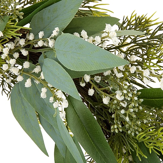 Linden Street 24in Welcome Mixed Evergreen Wreath