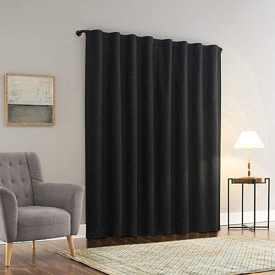 Sun Zero Treviso Back Tab Energy Saving 100% Blackout Single Curtain Panel