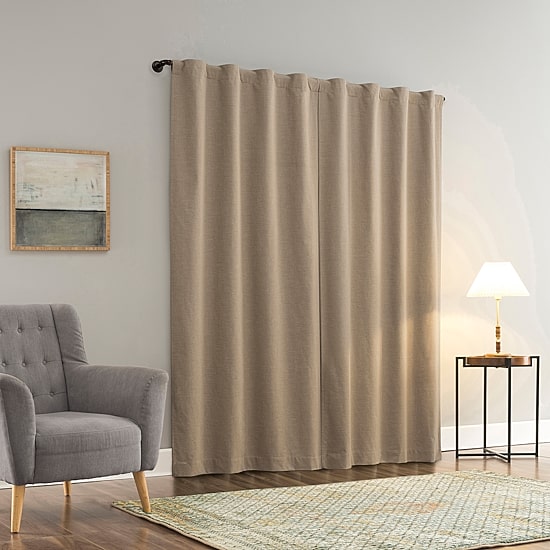 Sun Zero Treviso Back Tab Energy Saving 100% Blackout Single Curtain Panel