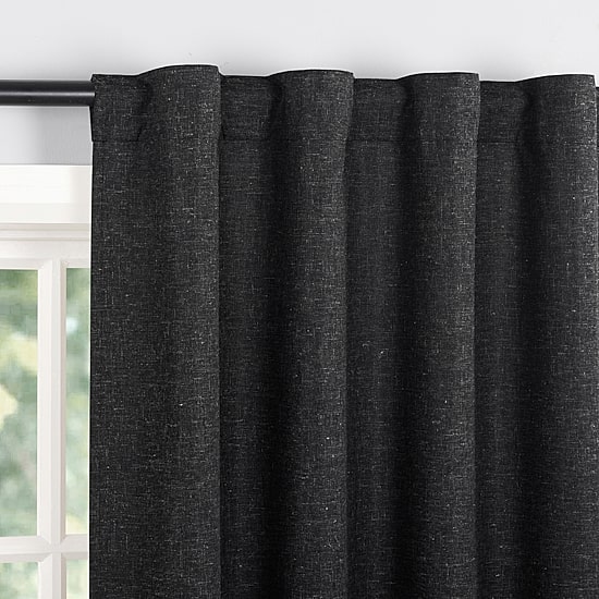 Sun Zero Treviso Back Tab Energy Saving 100% Blackout Single Curtain Panel