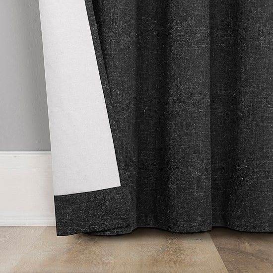 Sun Zero Treviso Back Tab Energy Saving 100% Blackout Single Curtain Panel