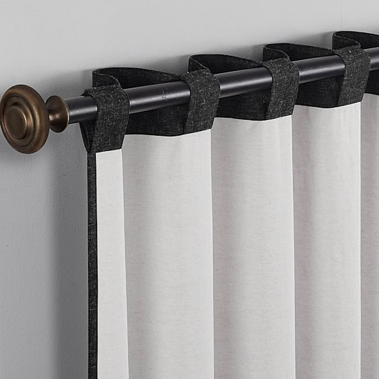Sun Zero Treviso Back Tab Energy Saving 100% Blackout Single Curtain Panel