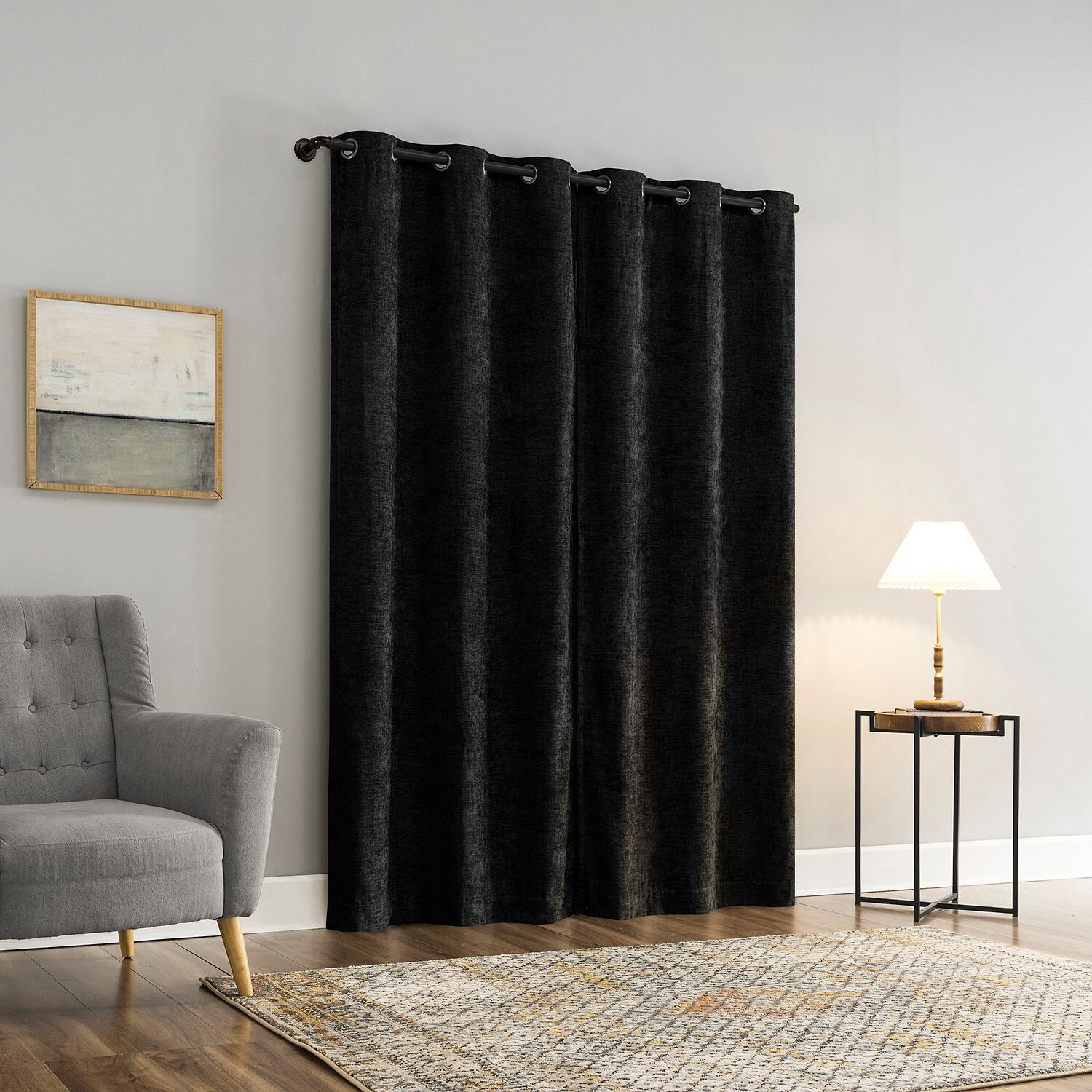 Sun Zero Isidora Grommet Top Energy Saving 100% Blackout Single Curtain Panel