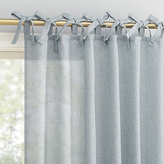 Sun Zero Roxy Tie Top Light-Filtering Single Curtain Panel