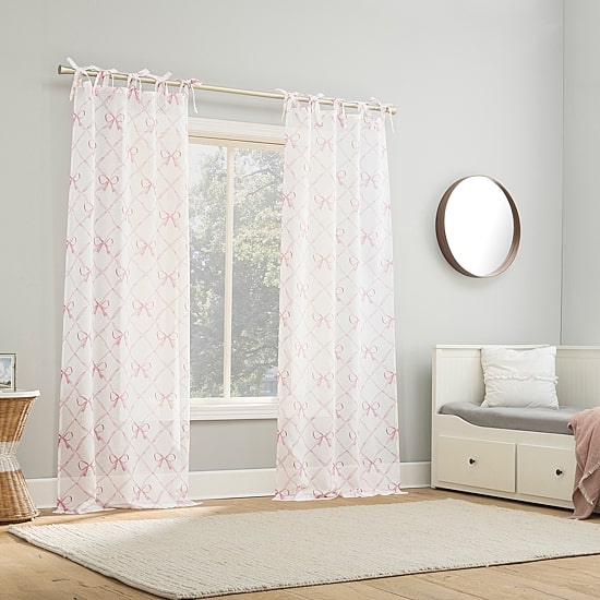 Sun Zero Romy Tie Top Sheer Single Curtain Panel
