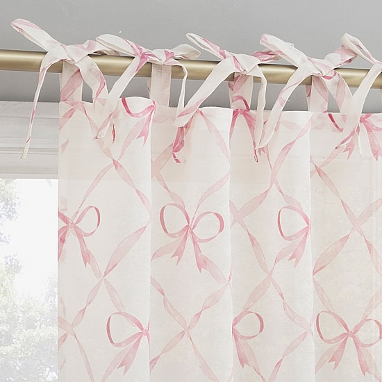 Sun Zero Romy Tie Top Sheer Single Curtain Panel