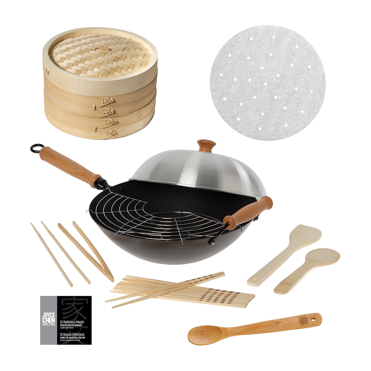Joyce Chen Professional Series Carbon Steel 13-pc. Wok Set
