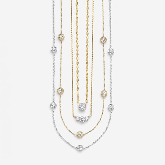 (Si2-I1/G-H) Womens 1/3 CT. T.W. Lab Grown White Diamond 10K Gold Round 18 Inch Pendant Necklace