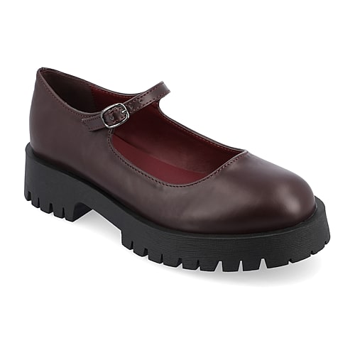 Journee Collection Kamie Womens Round Closed Toe Mary Jane Shoes, 6 Wide, Red