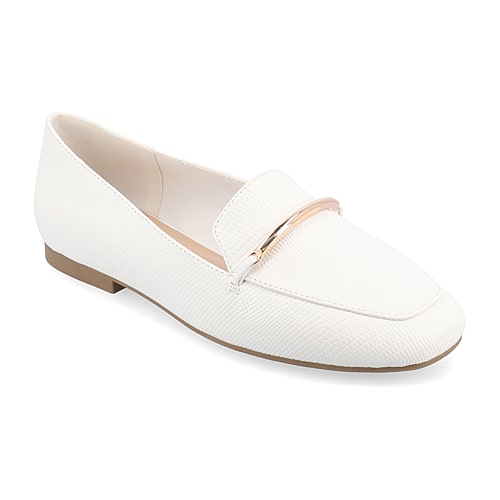 Journee Collection Wrenn Womens Moc Closed Toe Loafers, 9 Wide, White