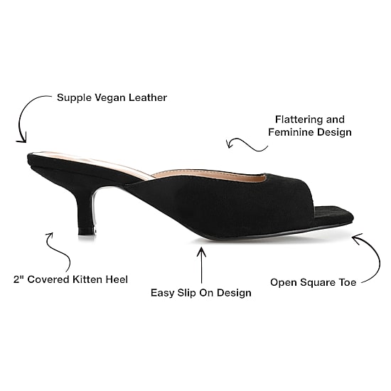 Journee Collection Larna Womens Square Open Toe Kitten Heel Pumps
