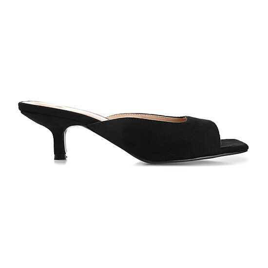 Journee Collection Larna Womens Square Open Toe Kitten Heel Pumps