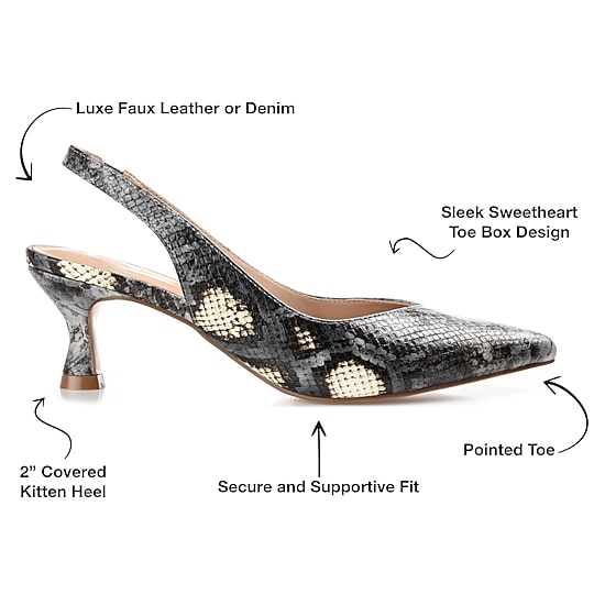 Journee Collection Mikoa Womens Pointed Closed Toe Kitten Heel Pumps