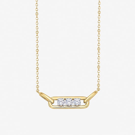 Limited Quantities! Womens 1/3 CT. T.W. Natural White Diamond 10K Gold Paperclip 18 Inch Pendant Necklace