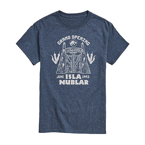 Mens Short Sleeve Jurassic Park Graphic T-Shirt, Small, Blue