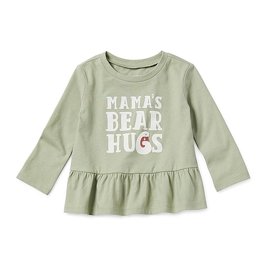 Okie Dokie Baby Girls Round Neck Long Sleeve T-Shirt