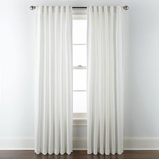 Linden Street Gwen Basketweave Solid Rod Pocket Back Tab Light-Filtering Single Curtain Panel