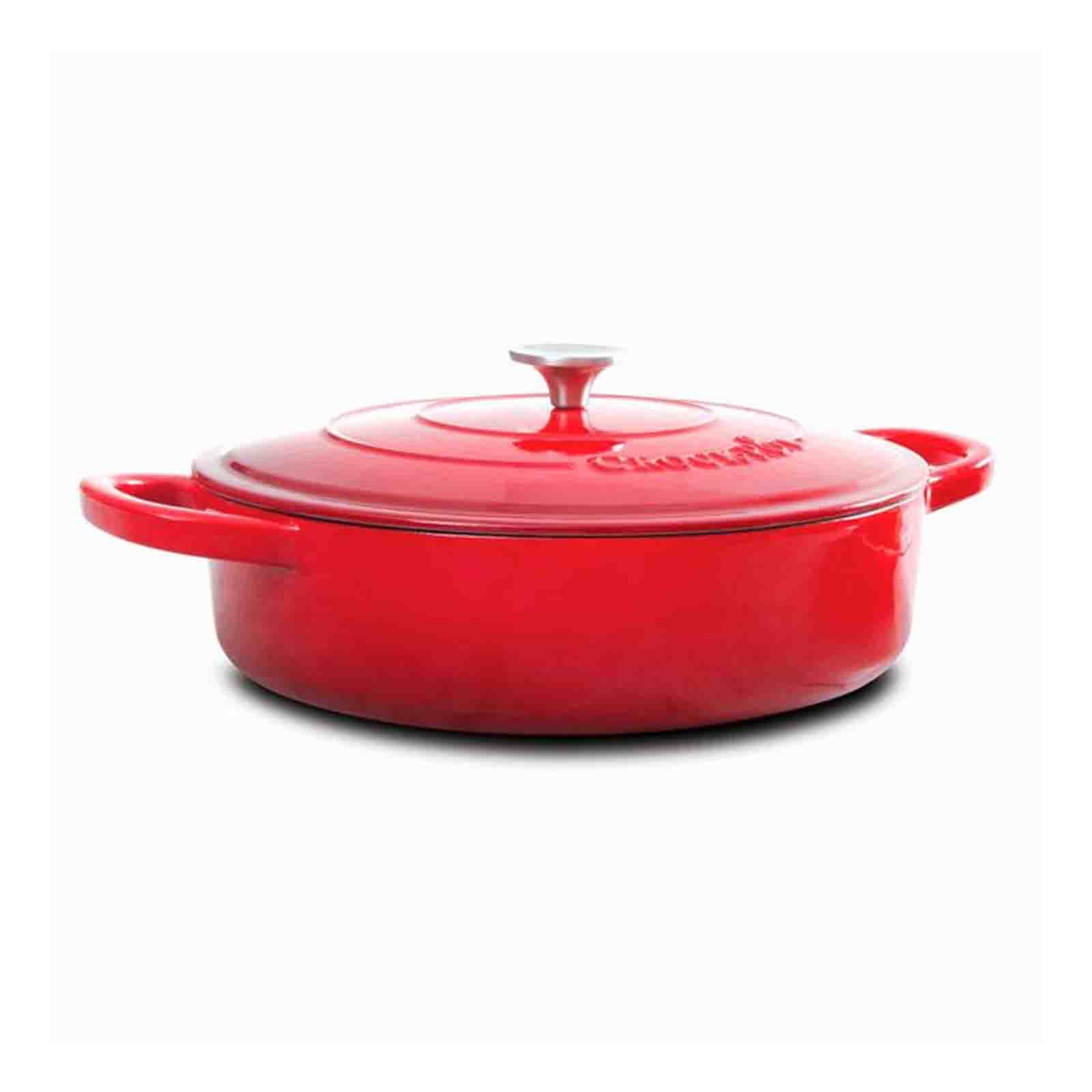 Crock Pot Artisan Enameled 5 Quart Cast Iron Round Braising Pan with Self Basting Lid