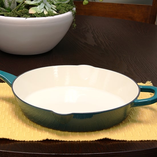 Crock Pot Artisan Enameled 12" Round Cast Iron Skillet