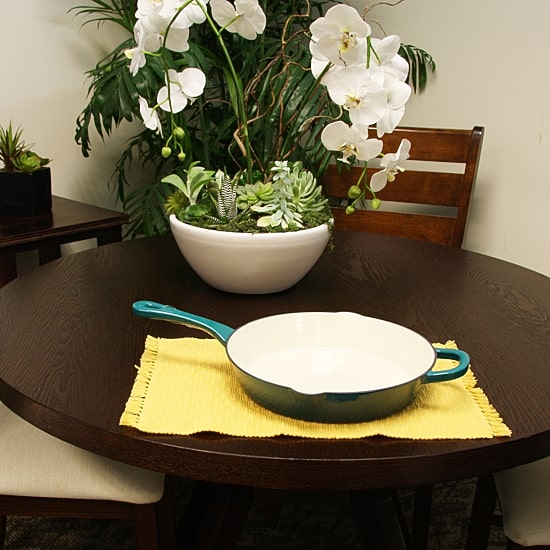 Crock Pot Artisan Enameled 12" Round Cast Iron Skillet
