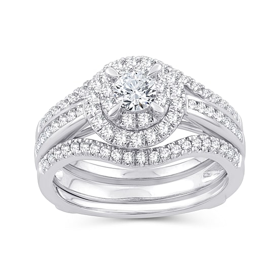 Womens 1 CT. T.W. Natural White Diamond 10K Gold Round Engagement Ring