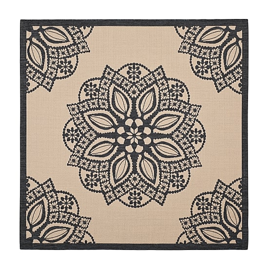 Safavieh Courtyard Collection Kimberly Oriental Indoor/Outdoor Round Area Rug