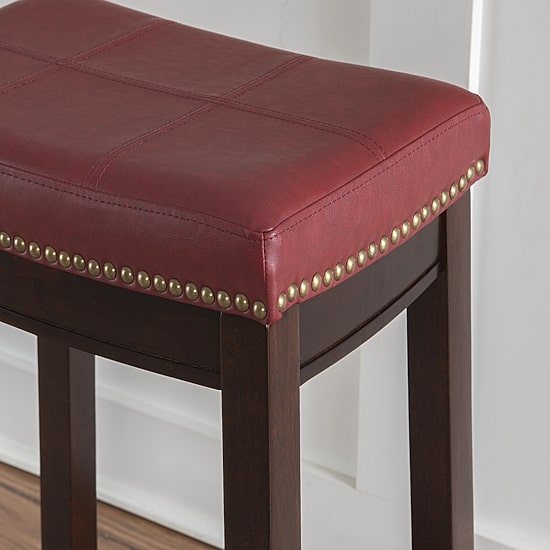 Linon Lakeland Upholstered Backless Counter Stool
