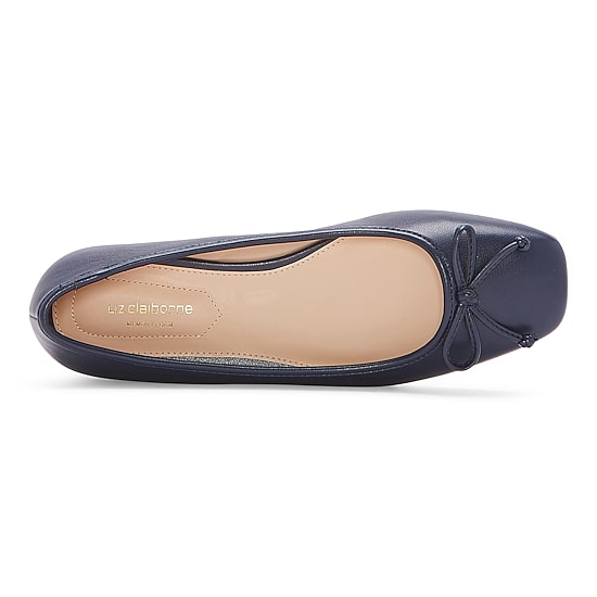 Liz Claiborne Flushing Womens Square Closed Toe-Wide Width Ballet Flats