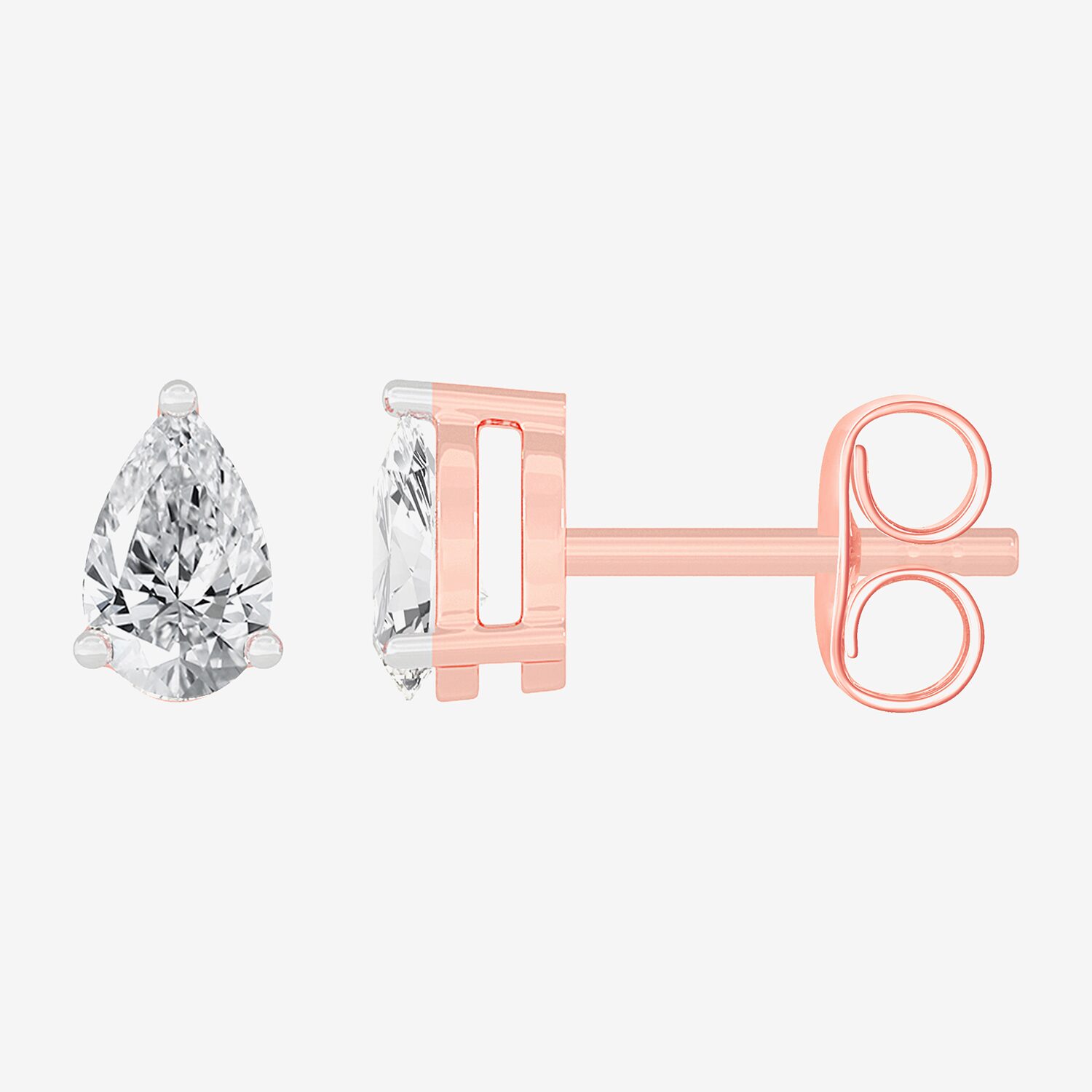 (H-I / SI1-SI2) 1/2 CT. T.W. Lab Grown White Diamond 14K Gold 5.3mm Pear Stud Earrings