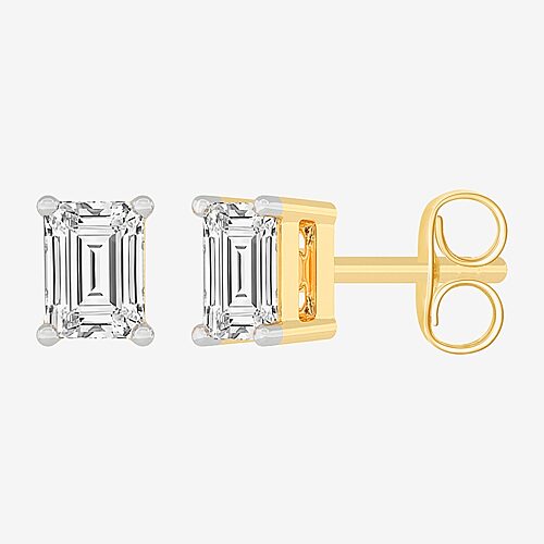 (H-I / SI1-SI2) 1/2 CT. T.W. Lab Grown White Diamond 14K Gold 4.2mm Stud Earrings, One Size, Yellow